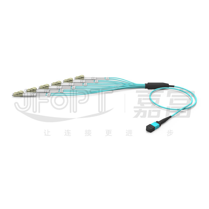 Cables MPO con conector LC de 12 fibras, extremo único OM3 OM4 MPO, extremo LC dúplex